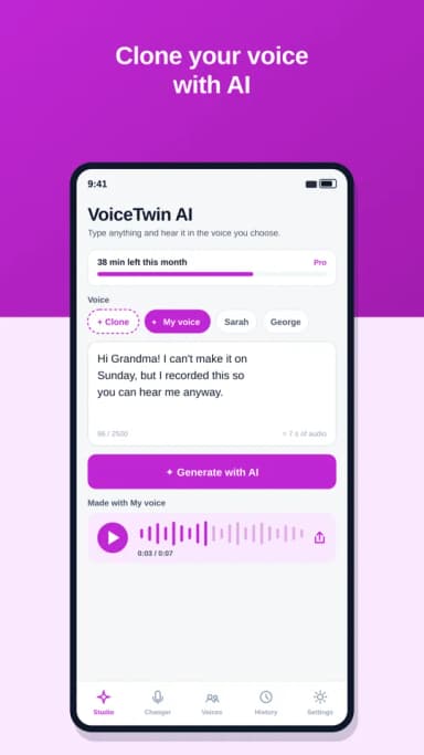 VoiceTwin AI screenshot 1