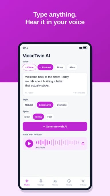 VoiceTwin AI screenshot 2
