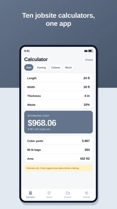 BuildCalc Pro screenshot 1